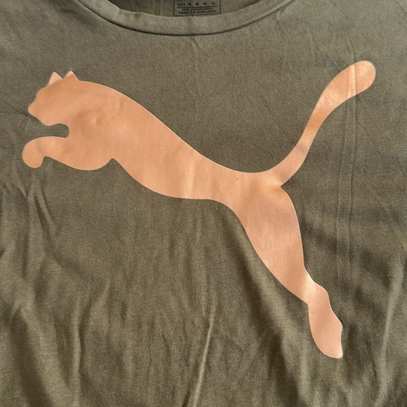 Puma Olive Green Appliqué Graphic Tee - Picture 7 of 8